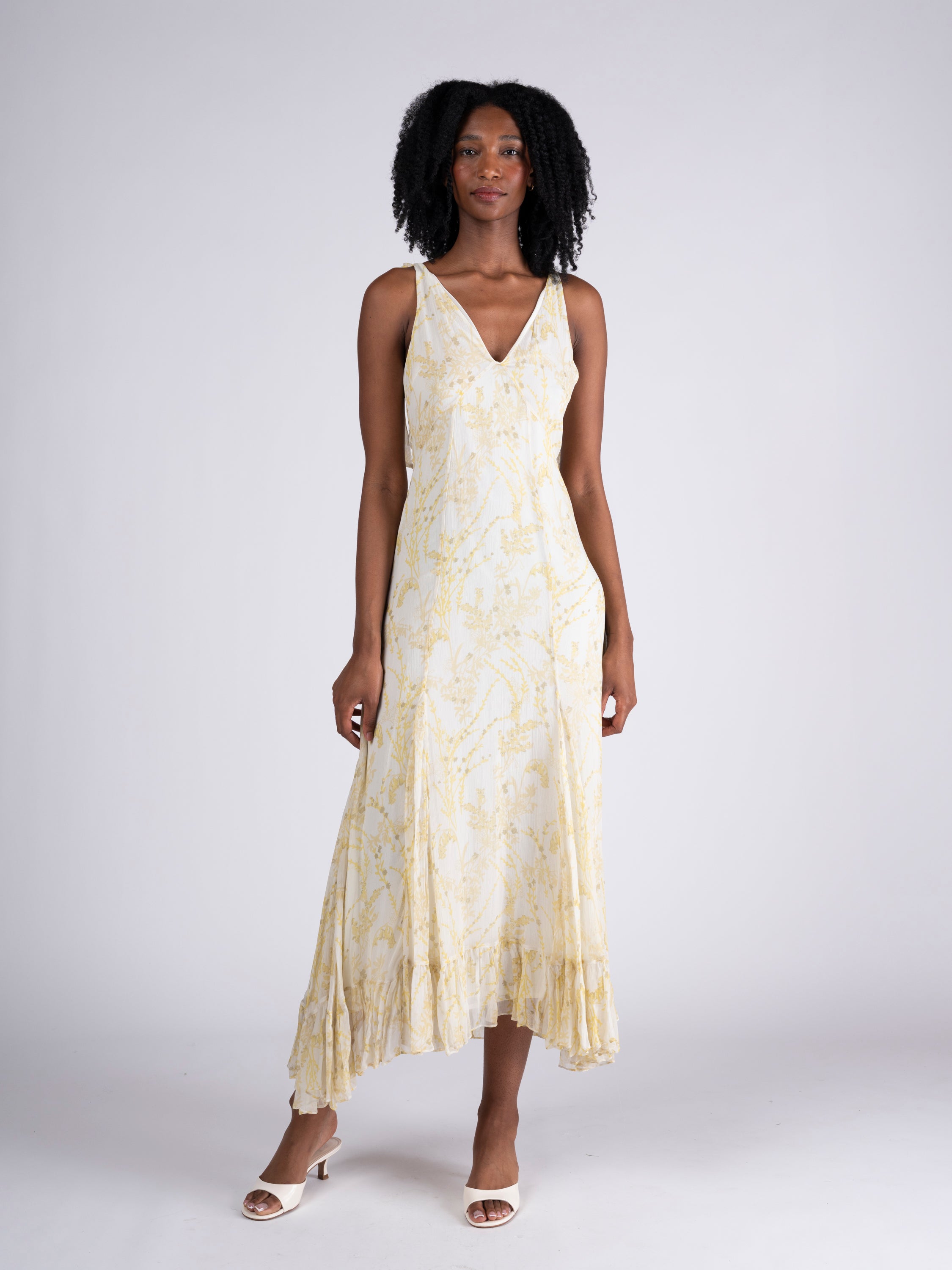 ワンピース Andmary Emily slit dress beige オンラインファッション