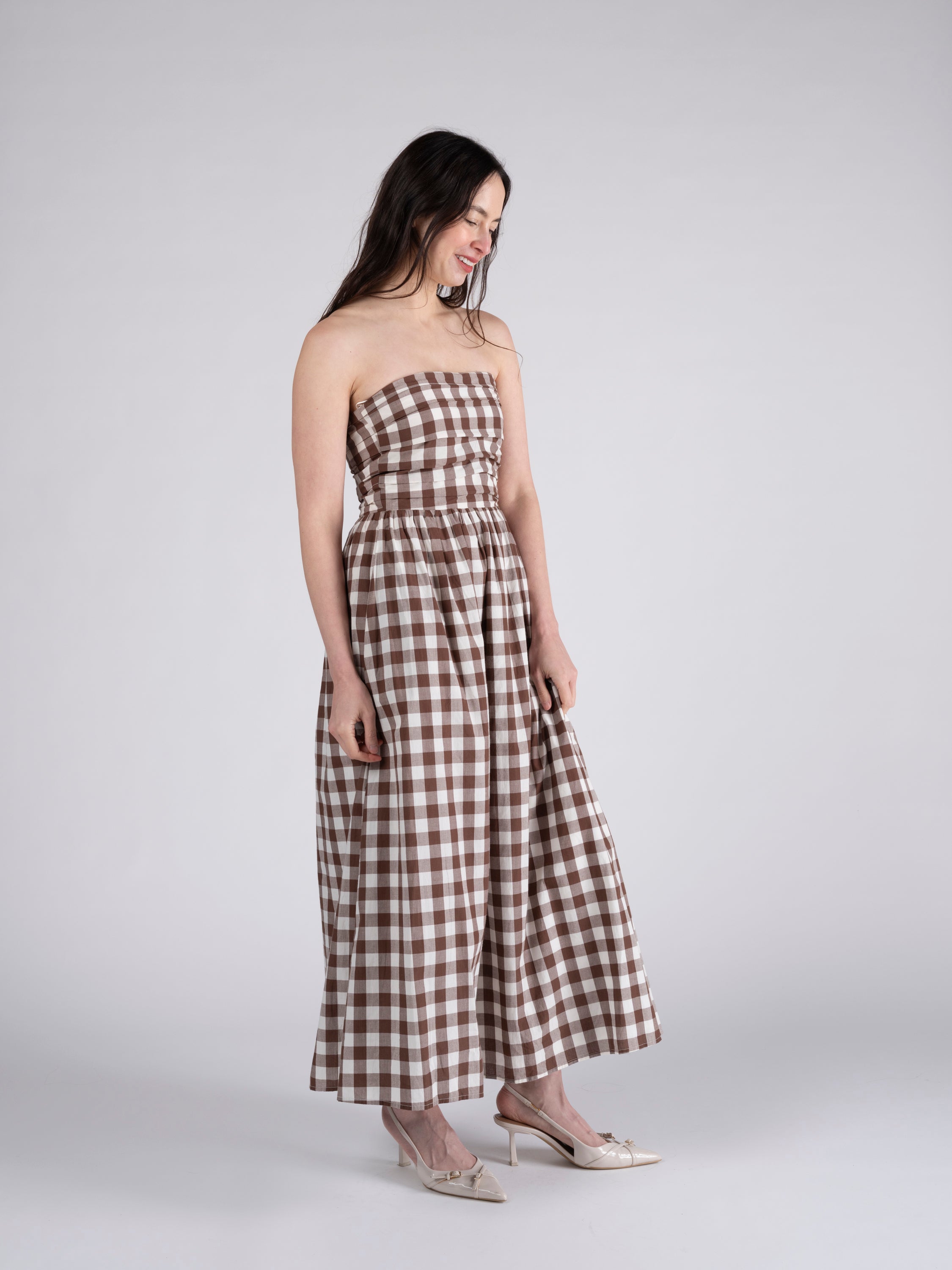 polly dresses Emily Maxi Dress - Satin | Pink Floral | Womens Single layer mesh long Oh Polly corset asymmetric maxi